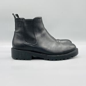 Vagabond Boots Womens 8 Black Leather Chelsea Ankle Booties Lug Sole Platform